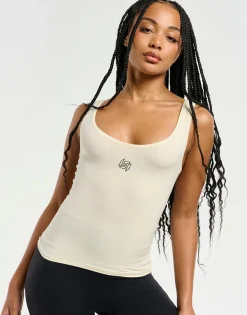 New ECHT Ribbed Sculpt Tank Taupe