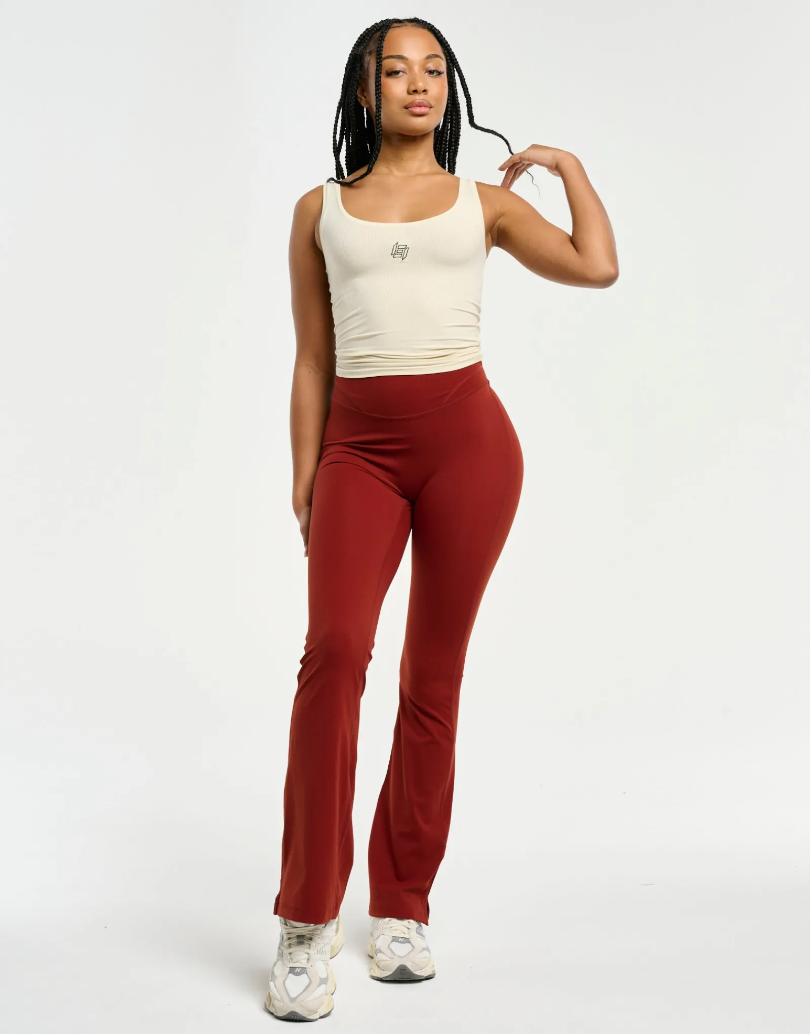 New ECHT Ribbed Sculpt Tank Taupe