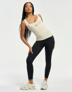 New ECHT Ribbed Sculpt Tank Taupe
