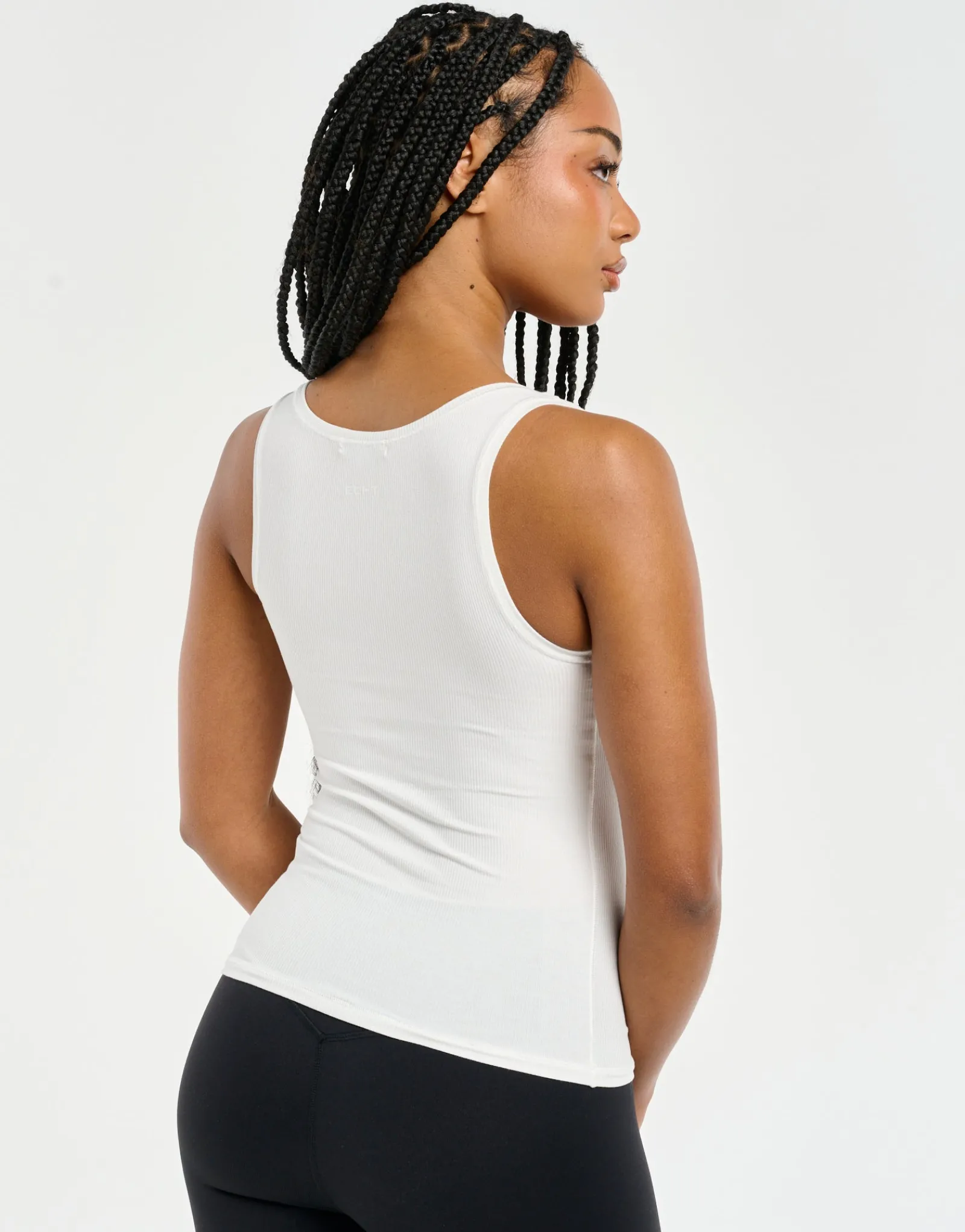 Hot ECHT Ribbed Sculpt Tank White