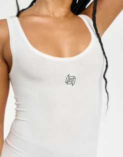 Hot ECHT Ribbed Sculpt Tank White