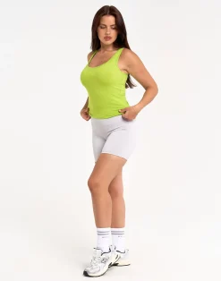 Fashion ECHT Ribbed Sculpt Tank Lime Green