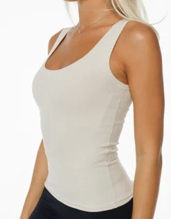 Hot ECHT Ribbed Tank Oatmeal