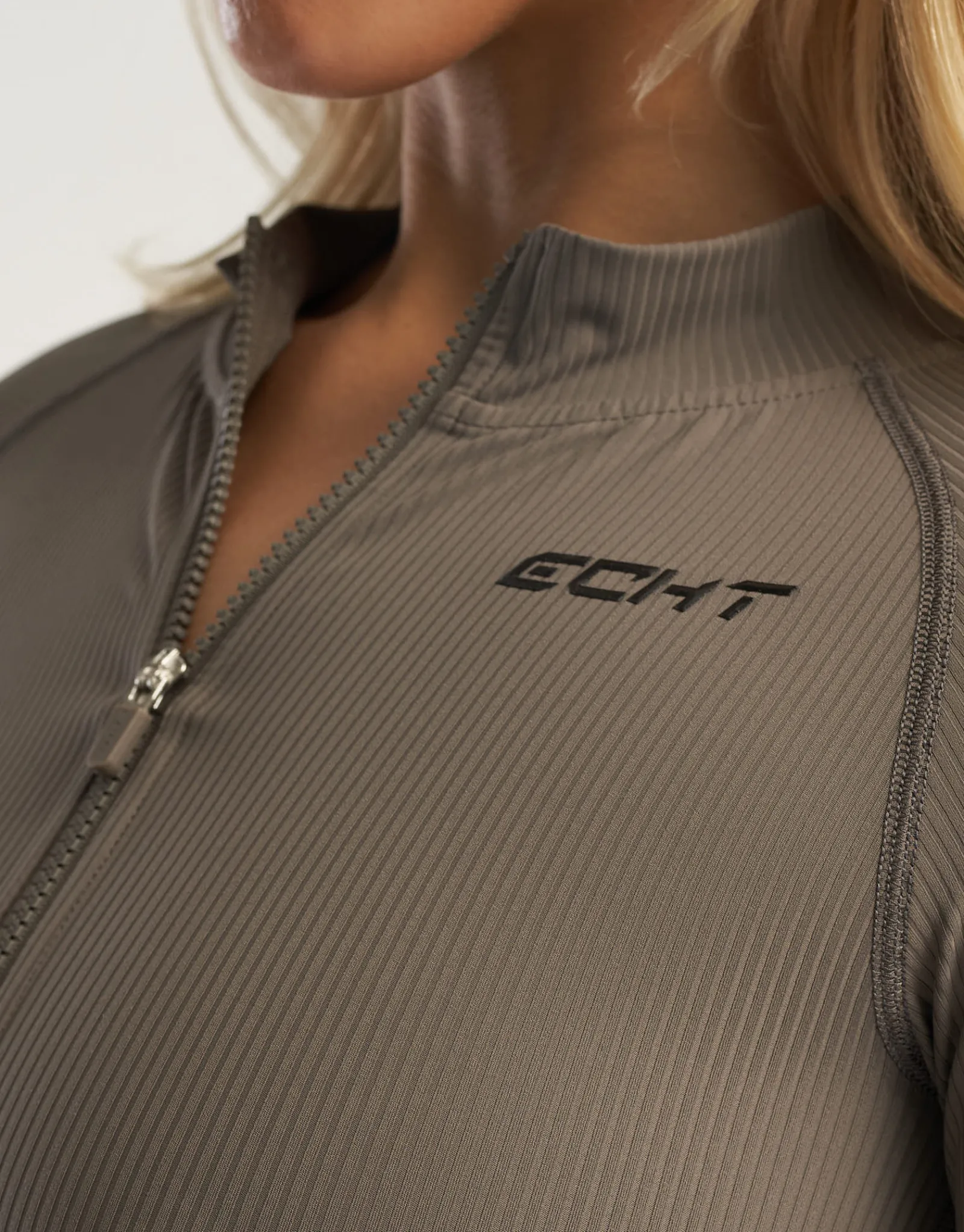 Outlet ECHT Rise Zip-Up Long Sleeve Brown Grey