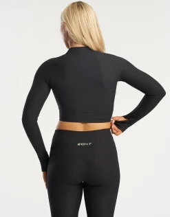 Fashion ECHT Rise Zip-Up Long Sleeve Black Hyper Green