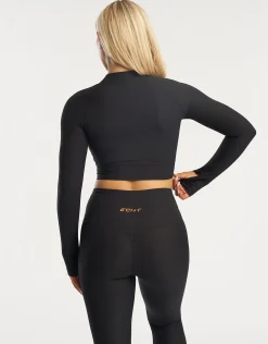 Online ECHT Rise Zip-Up Long Sleeve Black Sprint Orange