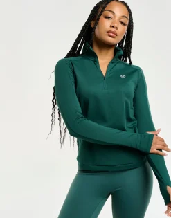 Online ECHT StudioFlex Half Zip Long Sleeve Green