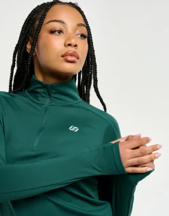 Online ECHT StudioFlex Half Zip Long Sleeve Green