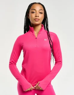Hot ECHT StudioFlex Half Zip Long Sleeve Pink