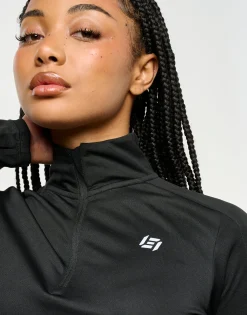 Hot ECHT StudioFlex Half Zip Long Sleeve Black