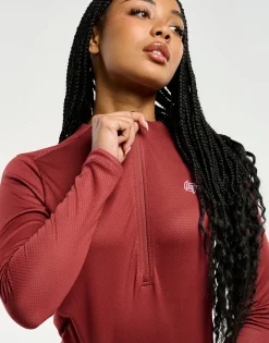Hot ECHT Velocity Quarter Zip Running Top Brown