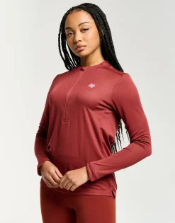 Hot ECHT Velocity Quarter Zip Running Top Brown