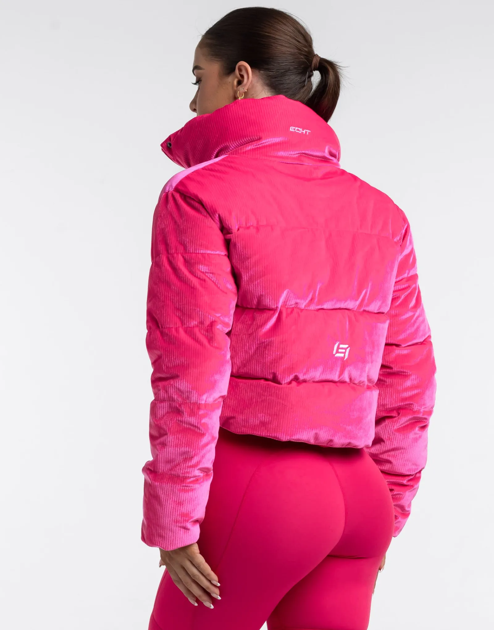 Sale ECHT Velour Puffer Jacket Bright Pink