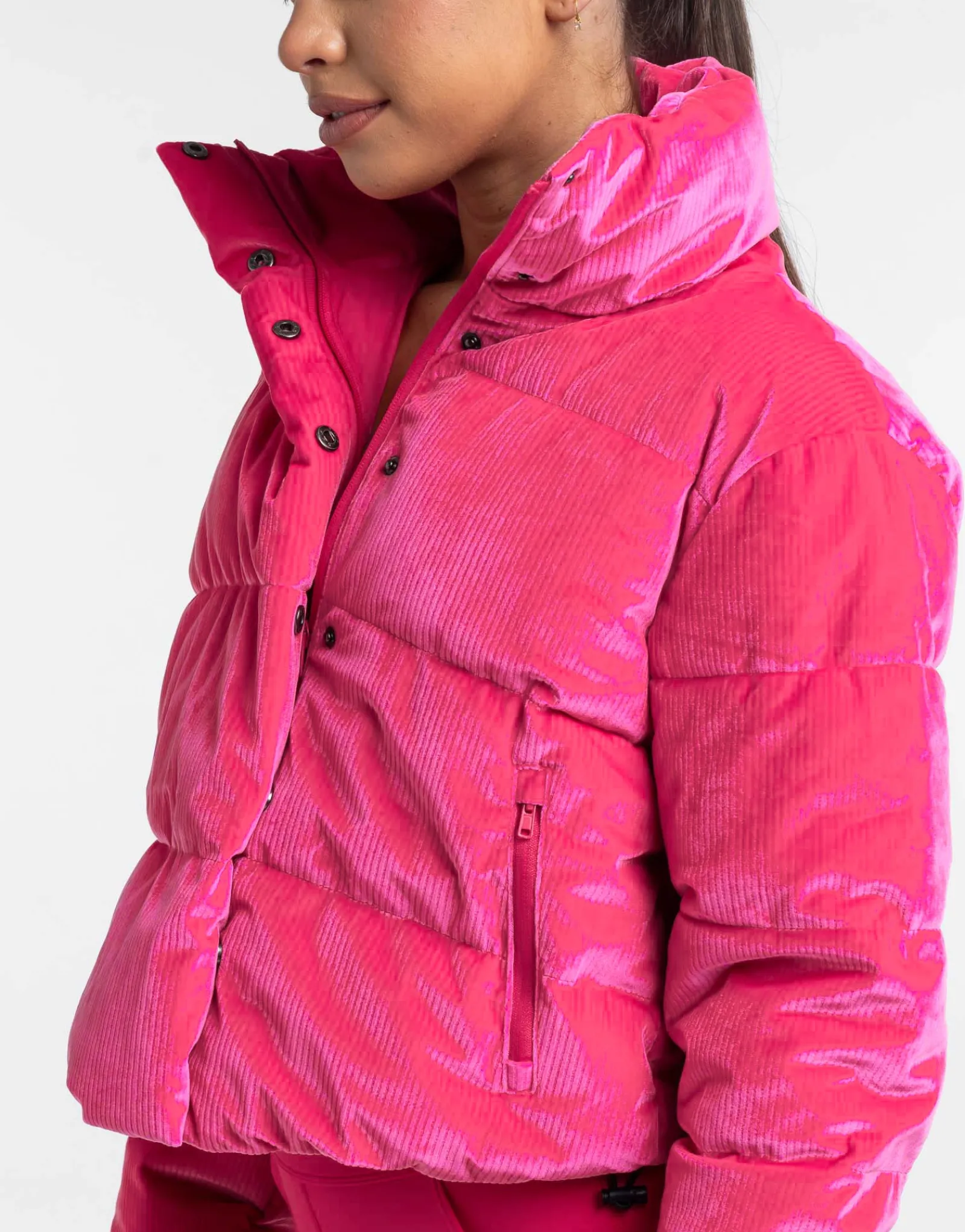 Sale ECHT Velour Puffer Jacket Bright Pink