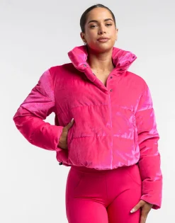 Sale ECHT Velour Puffer Jacket Bright Pink