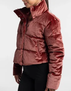 Discount ECHT Velour Puffer Jacket Brown