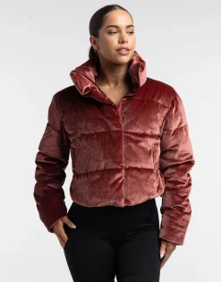 Discount ECHT Velour Puffer Jacket Brown