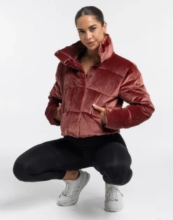 Discount ECHT Velour Puffer Jacket Brown