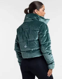 Best ECHT Velour Puffer Jacket Emerald Green