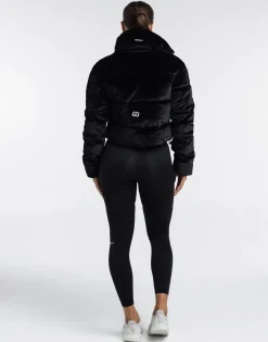 Hot ECHT Velour Puffer Jacket Black