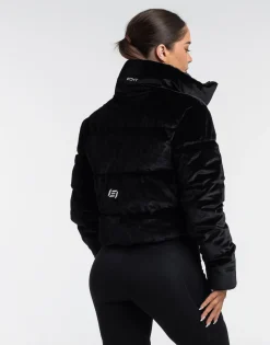 Hot ECHT Velour Puffer Jacket Black